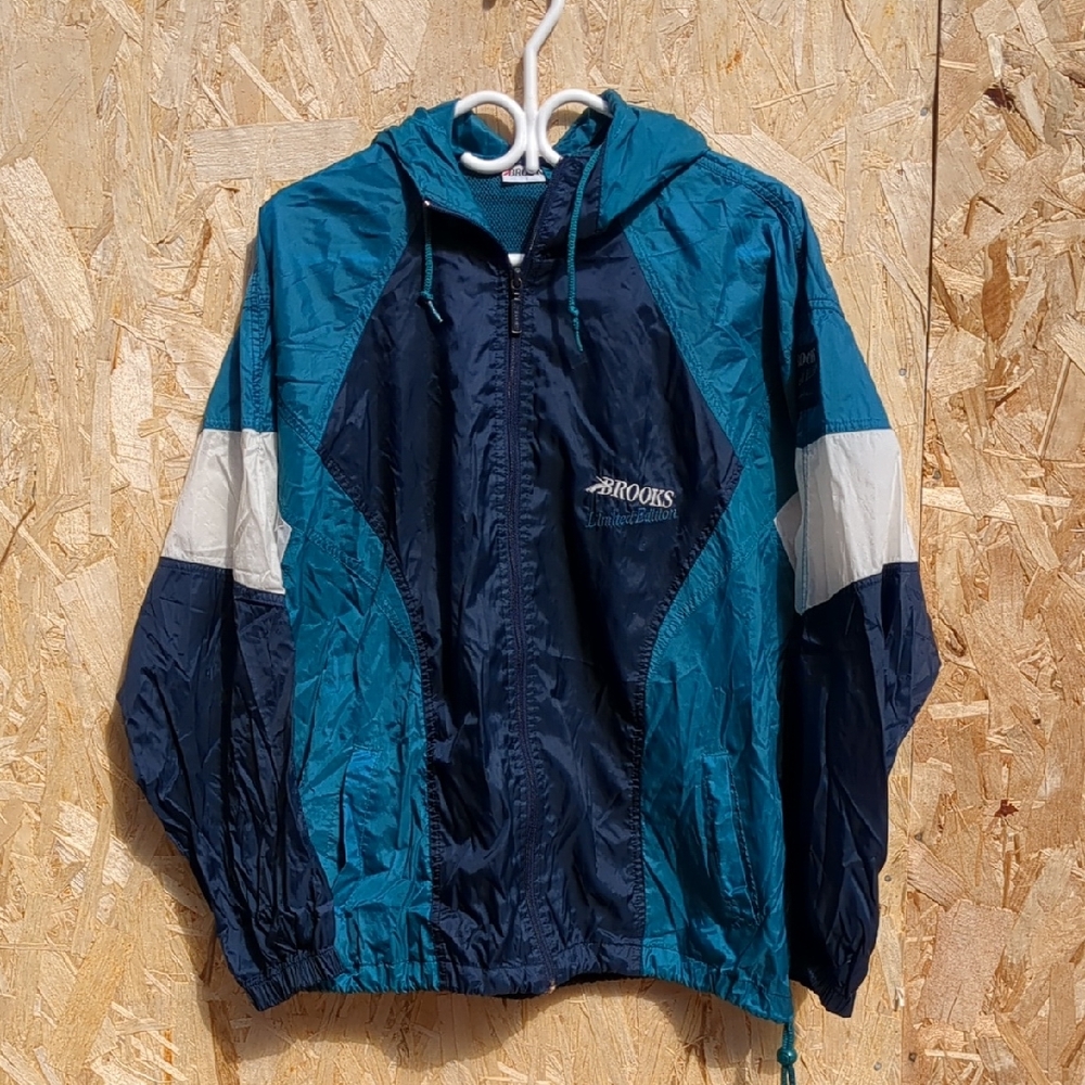 -VINTAGE- Brooks Limited Edition Windbreaker Navy And Teal Size M